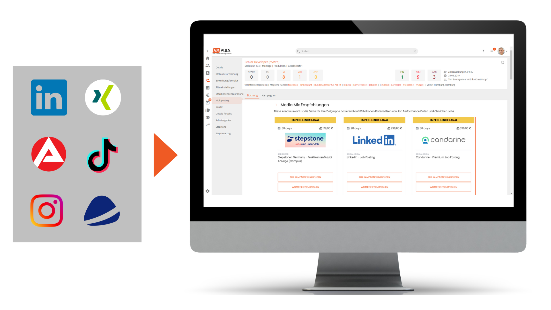 HRpuls Active Sourcing - Anbindung relevanter Karriere-Plattformen